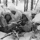 Equipo de ametralladora finlandesa durante la guerra de Invierno